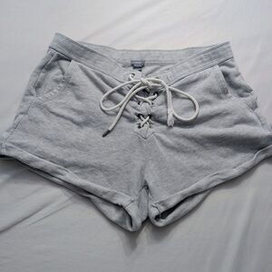 Aerie Heather Gray Lace-Up Athletic Shorts